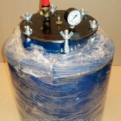 Автоклав для домашнього консервування на 16 л банок, газовий ( горловина 215 мм) (під 3 л) посилене кріплення